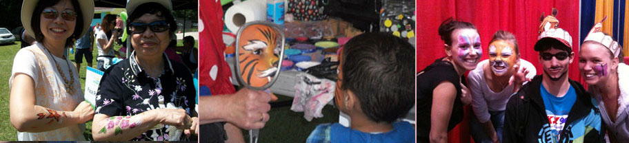 Photos of face-painting for all ages